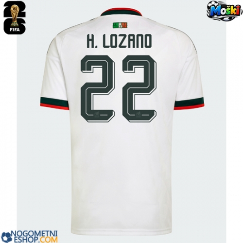 Moški Nogometni dresi Mehika Hirving Lozano #22 Gostujoči SP 2026 Kratek Rokav